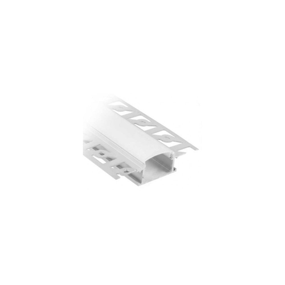 2 meter VT-8101 aluprofil inkl. mælkehvidt cover og endestykker til indspartling