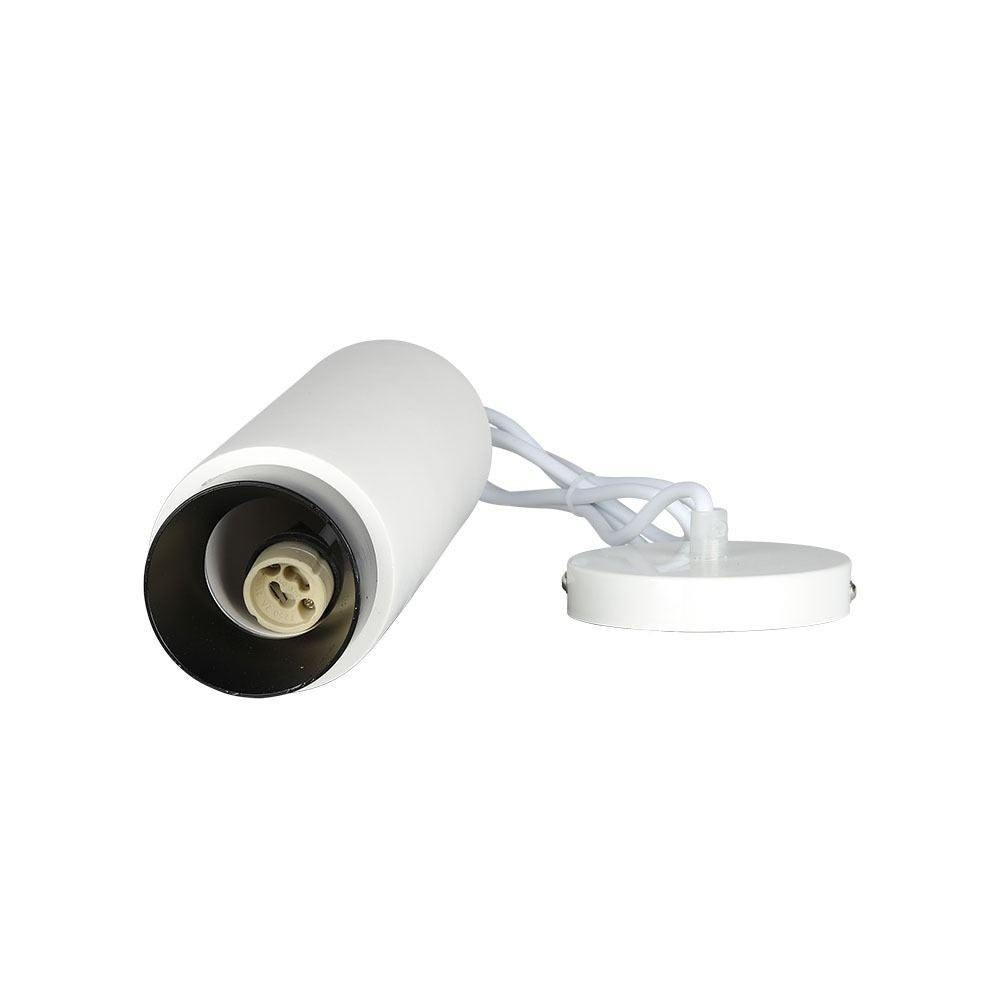 V-Tac moderne pendellampe - Hvid/sort, Ø8 cm, GU10, Max 35W, 5 års garanti