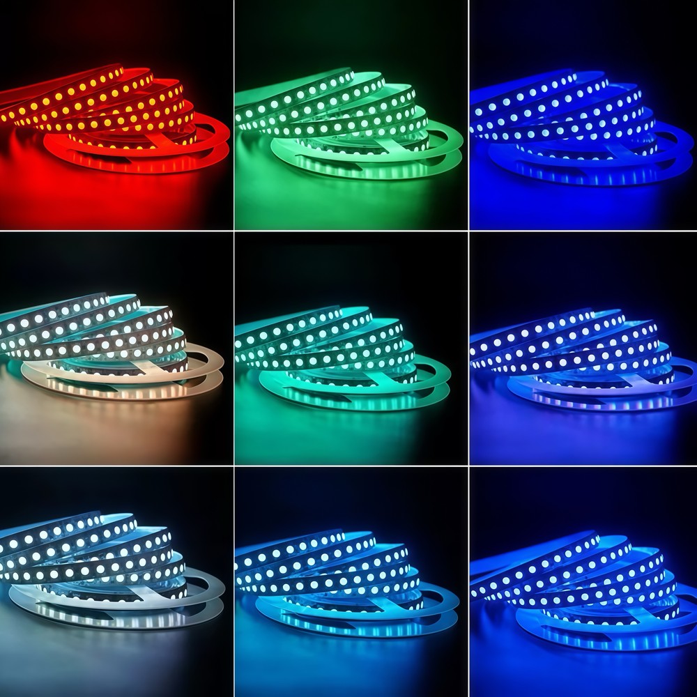 12W/m RGB+WW LED strip - 5 meter, IP65, 60 LED pr. meter, 24V