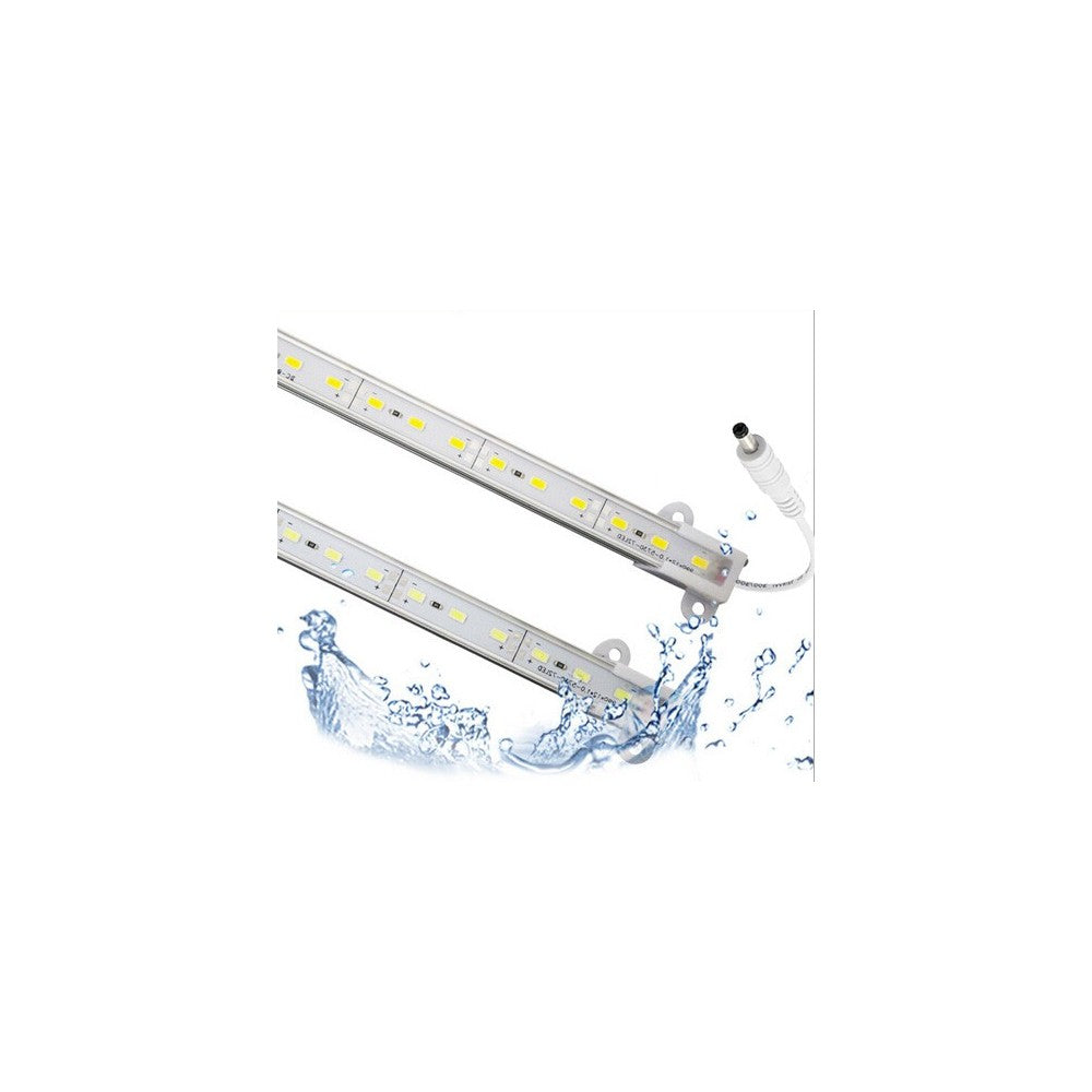 1 meter vandtæt aluprofil til akvarie - 24V, 16W LED, 5:1 hvid/blå fordeling, IP65, med stik