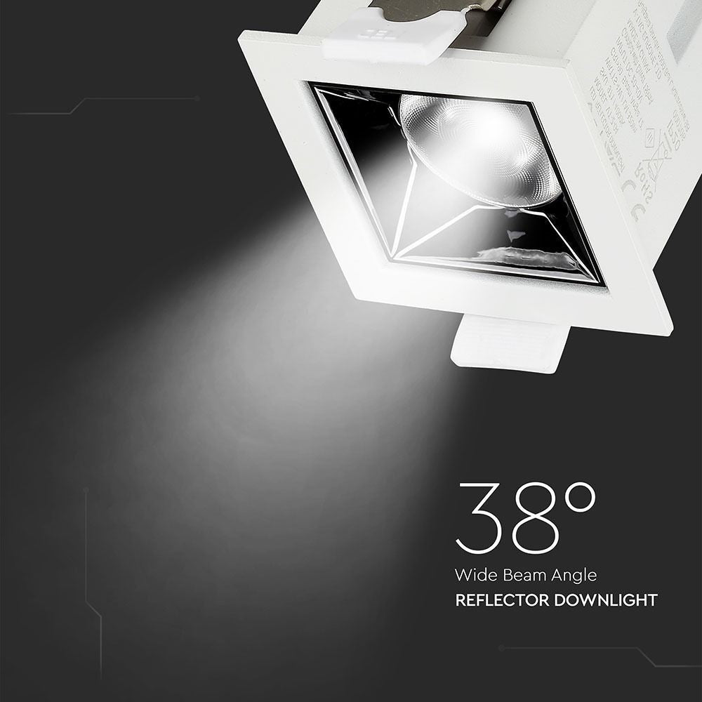 V-Tac 4W LED indbygningsdownlight - Hul: 4,5x4,5 cm, Mål: 5,5x5,5 cm, UGR19, RA90, Samsung LED chip, 230V, 320lm, 5 års producentgaranti