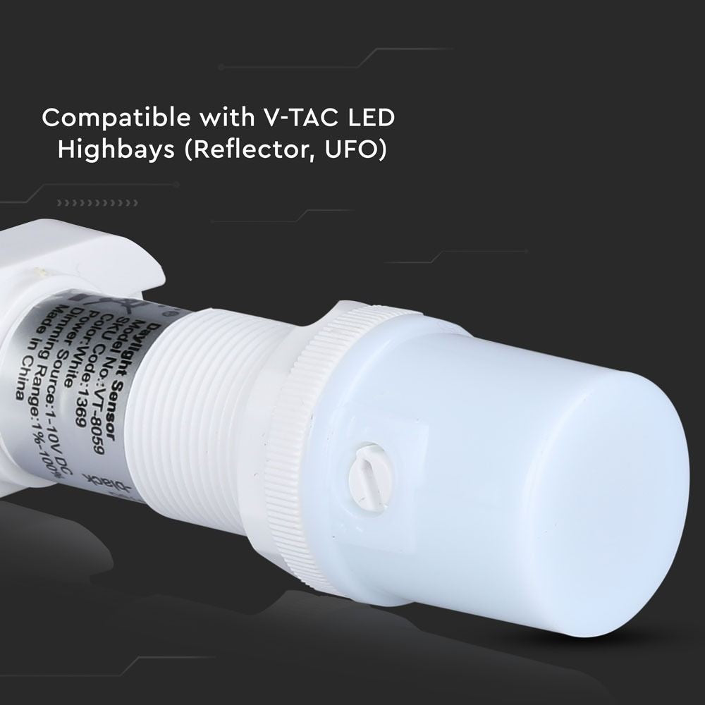 V-Tac dagslyssensor - LED venlig, hvid, 1-10V, IP20, input: 230V