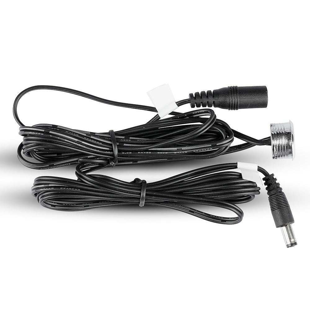 V-Tac LED touch afbryder og dæmper - Sort, 12V (60W), 1,5 meter, DC stik