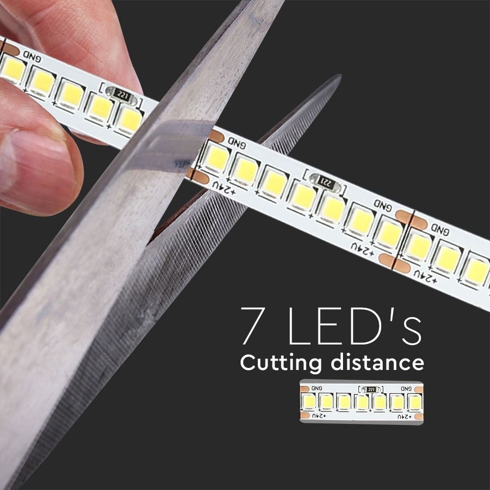 V-Tac 17W/m LED-strips - 5m, 150lm/W, IP20, 24V, 238 LED pr. meter, RA80