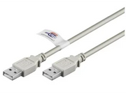 USB 2.0 kabel - A han til A han, Grå (5m)