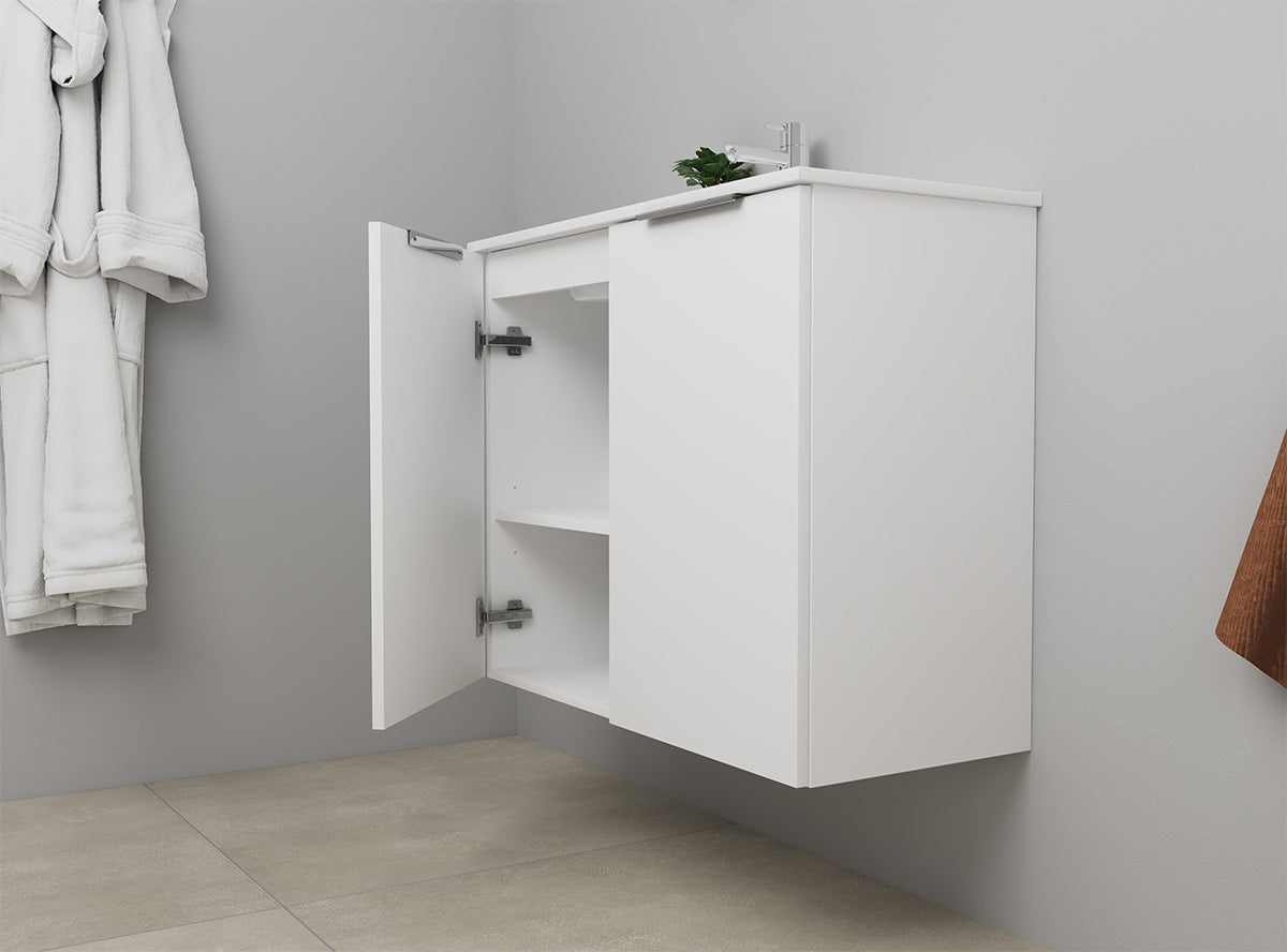 Sanibell Online usamlet møbelsæt 81x36cm mathvid med 2 låger