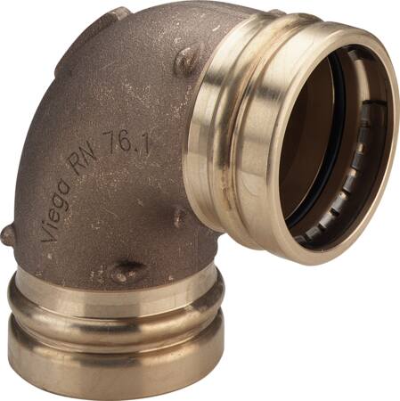 76 mm Vinkel 90° Sanpress med 2 muffer