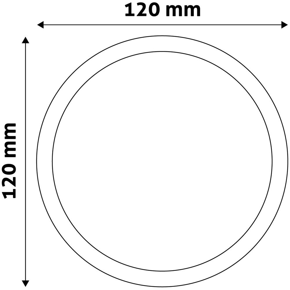 6W LED indbygningspanel - Ø11 cm hul, Ø12 cm mål, 230V - Erstattes 35W, 410lm, RA80