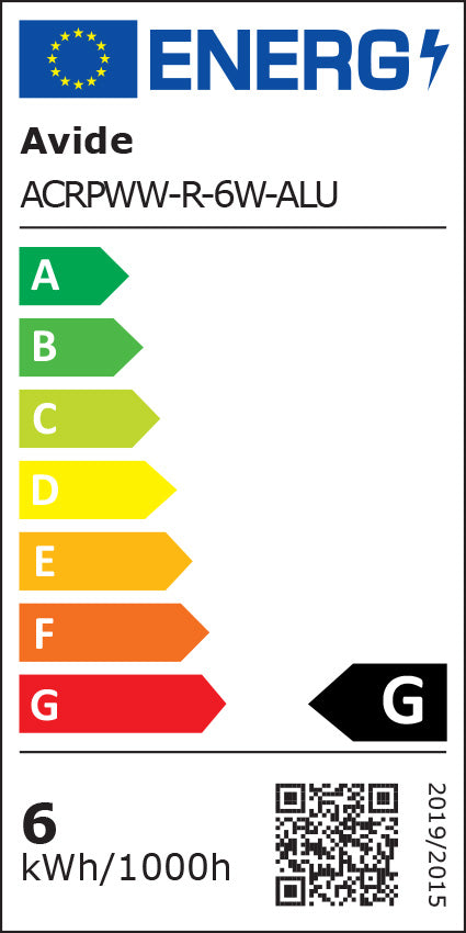 6W LED indbygningspanel - Ø11 cm hul, Ø12 cm mål, 230V - Erstattes 35W, 410lm, RA80