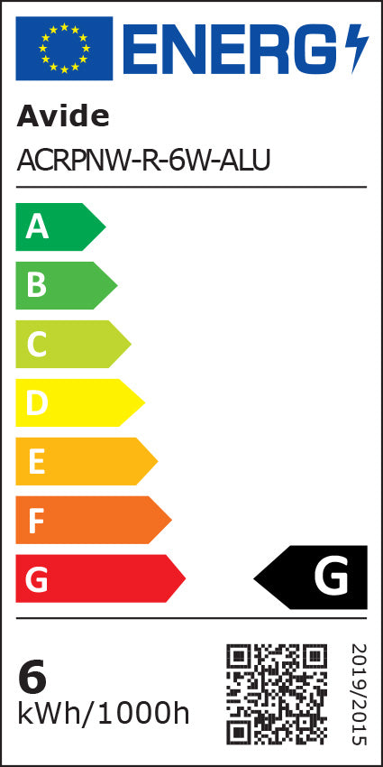 6W LED indbygningspanel - Ø11 cm hul, Ø12 cm mål, 230V - Erstattes 35W, 410lm, RA80