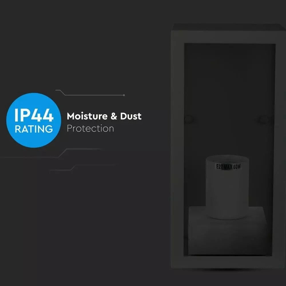 V-Tac udendørs væglampe, IP44, E27 fatning, 60W, uden lyskilde