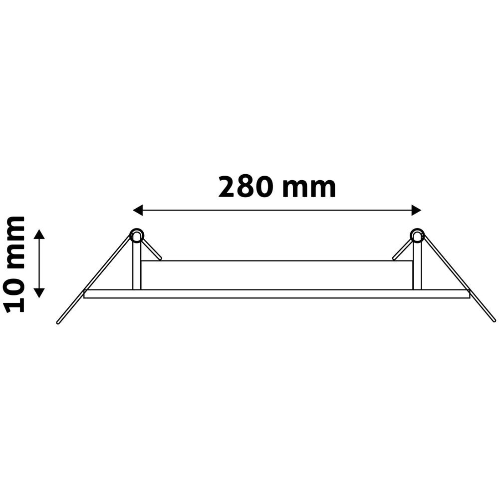 24W LED indbygningspanel - Ø28 cm hul, Ø29,6 cm mål, 230V, 1990lm, RA80