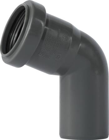 40 mm x 67° Bøjning afløb PP grå