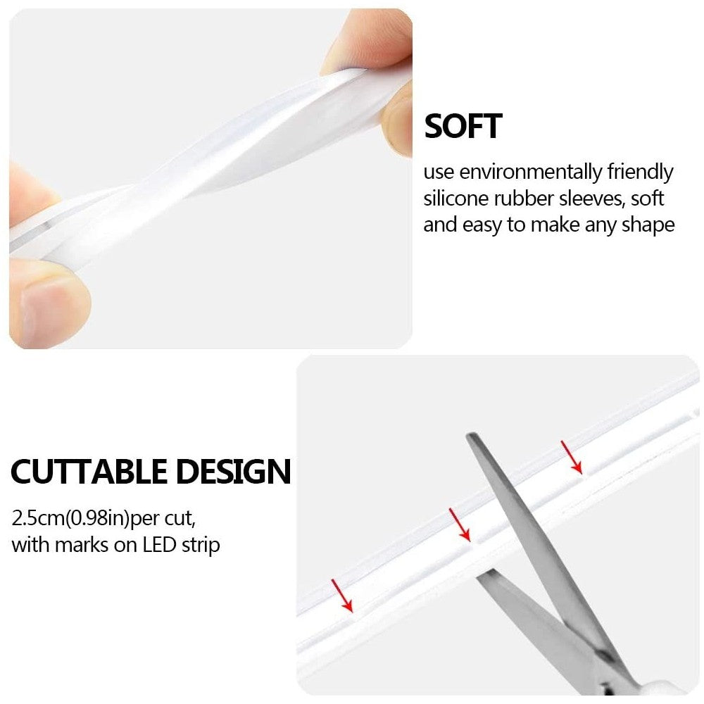Fleksibel Neon Flex LED-strips - 5 meter, 6W/m, IP65, 12V