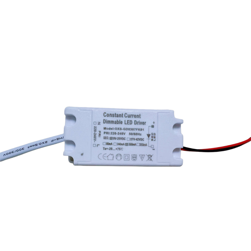Dæmpbar driver til 5W firkantet væglampe, Triac standarddæmpning, 230V input