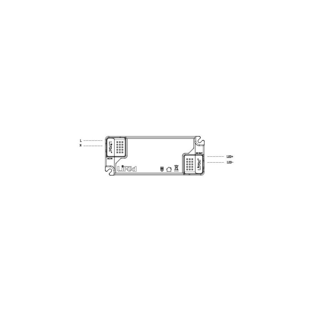 Lifud 30W Dæmpbar LED Driver - Triac Fasedæmpning, 550mA-700mA, 25-40V, Flicker Free, 230V Input