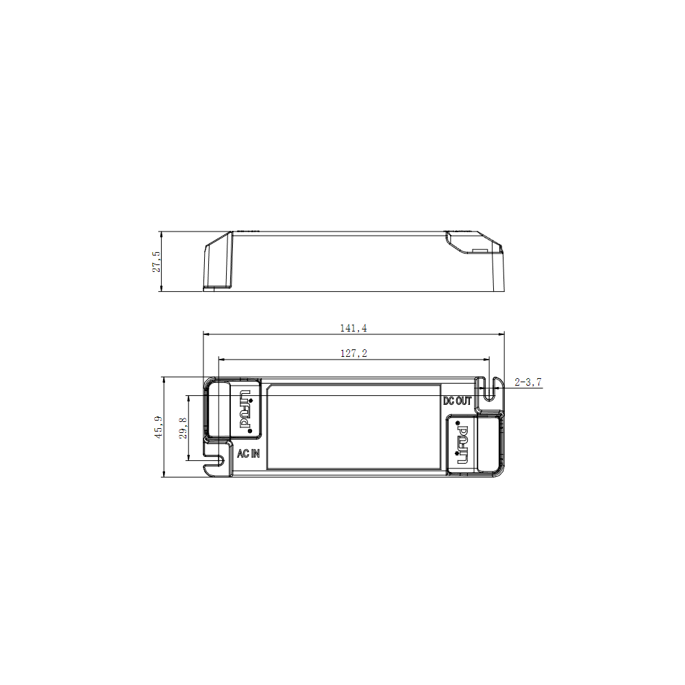 Lifud 40W 1-10V dæmpbar LED driver - 0/1-10V signal interface, flickerfri, til store LED paneler