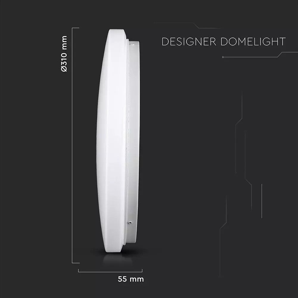 V-Tac rund 18W LED loftslampe - 3-i-1 lysfarve, Ø31cm, 230V, inkl. lyskilde og 1800lm