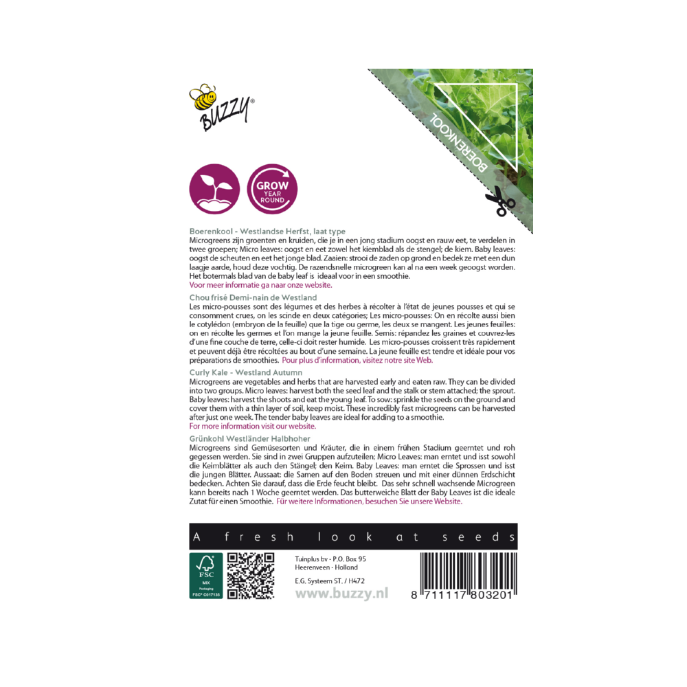 Microgreens - Økologisk Grønkål Westland efterår