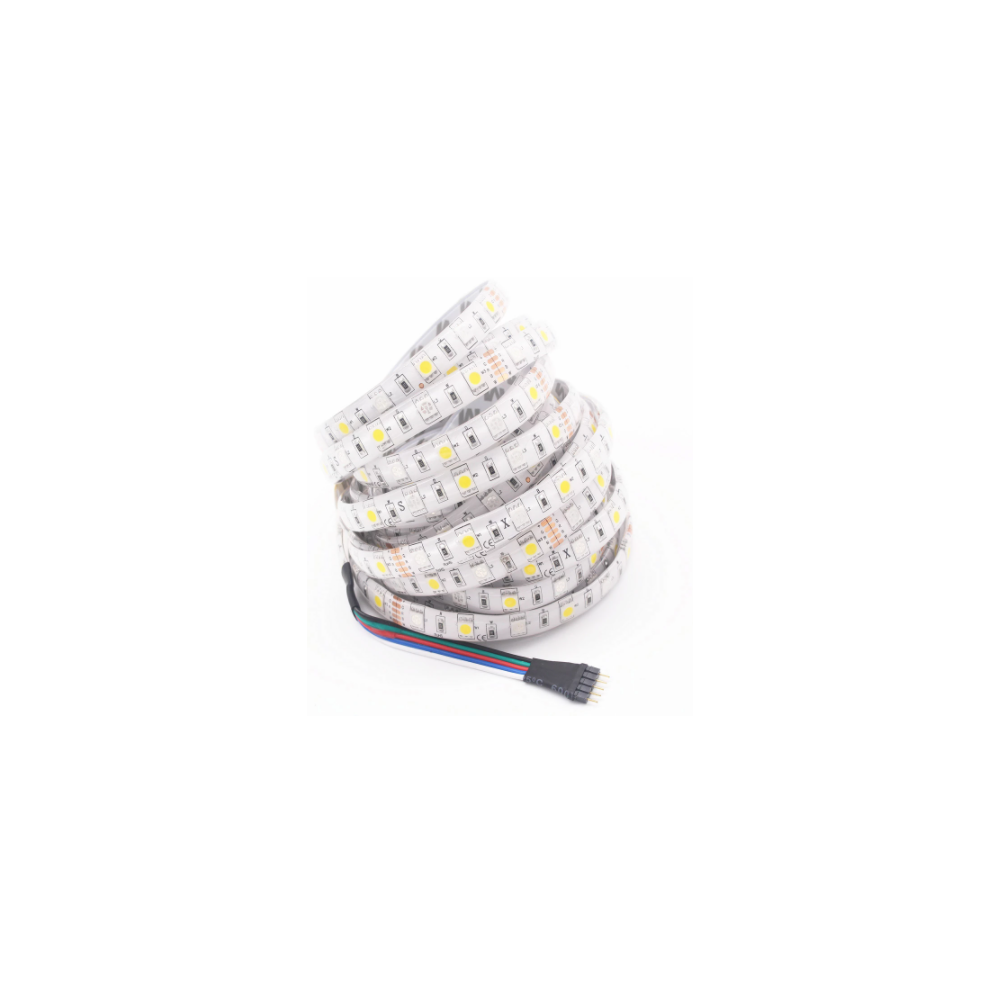 12W/m RGB+CW LED-strips - 5 meter, IP65, 60 LED pr. meter, 24V