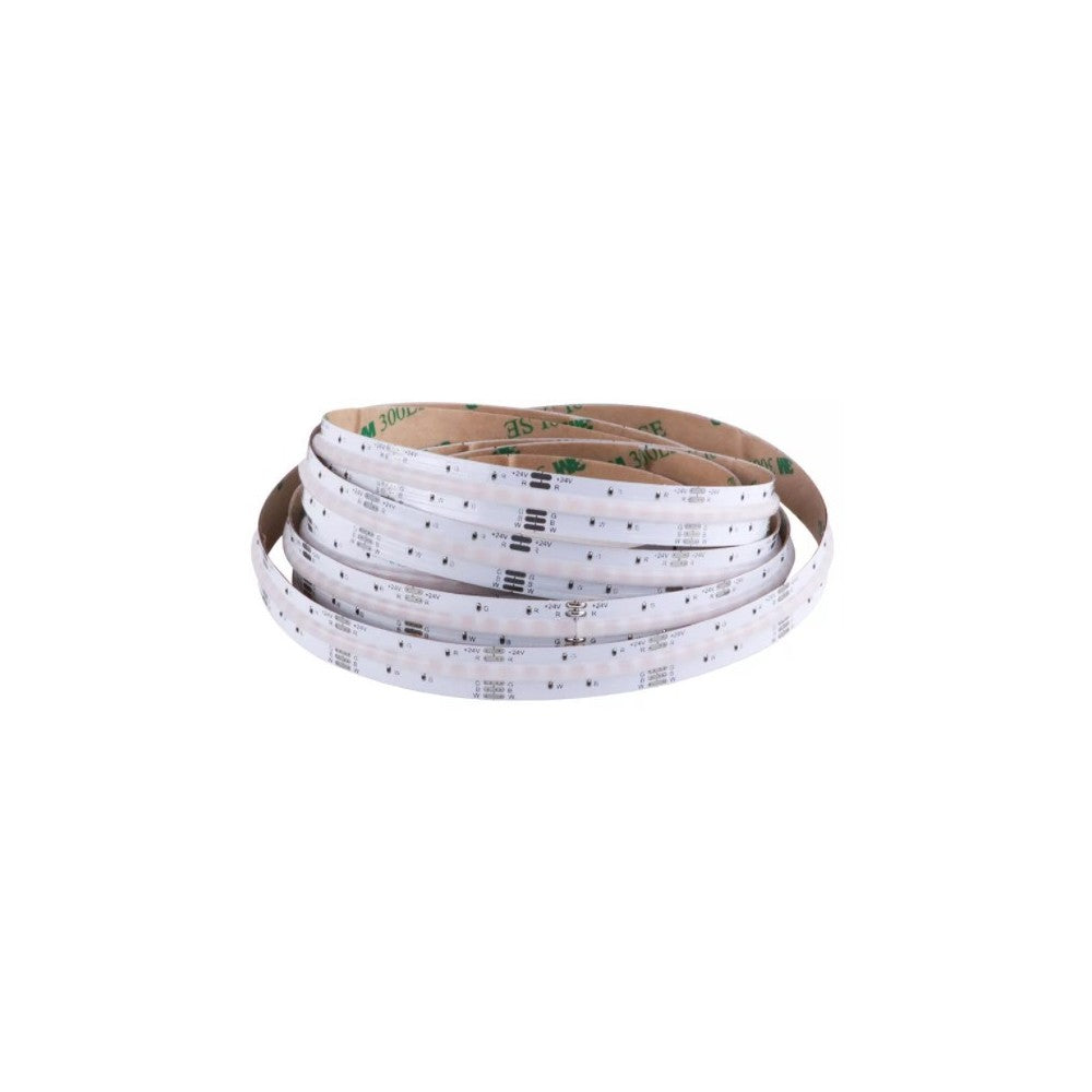24W/m RGB+WW COB-LED-strips - 5m, IP20, 840 LED pr. meter, 24V, COB-LED (RA90, 1700lm/m)
