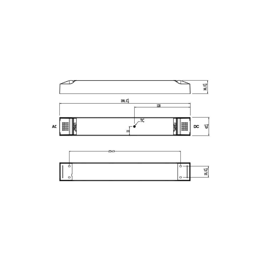 Lifud 75W DALI-dæmpbar strømforsyning - 24V DC, 3.125A, DALI-interface + push dim, flickerfri, IP20