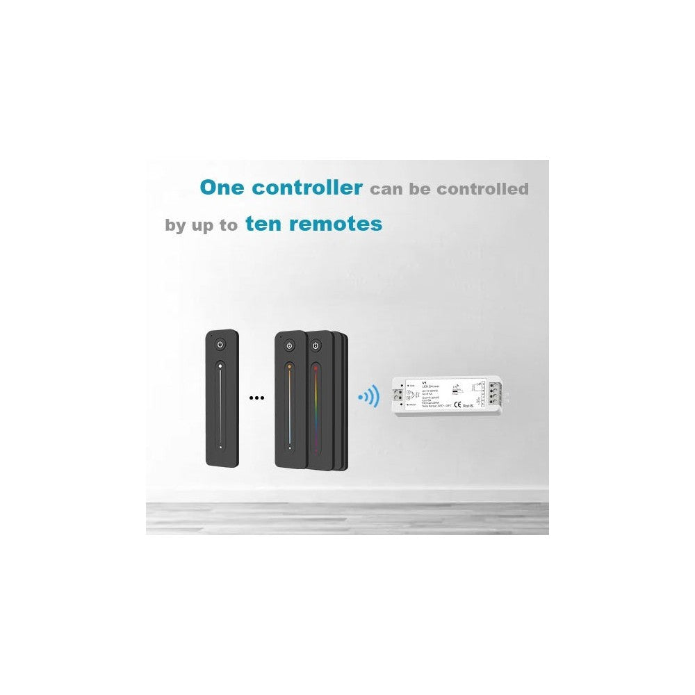 LEDlife rWave slank touch-dæmper fjernbetjening - 1 zone, batteridrevet, inkl. holder