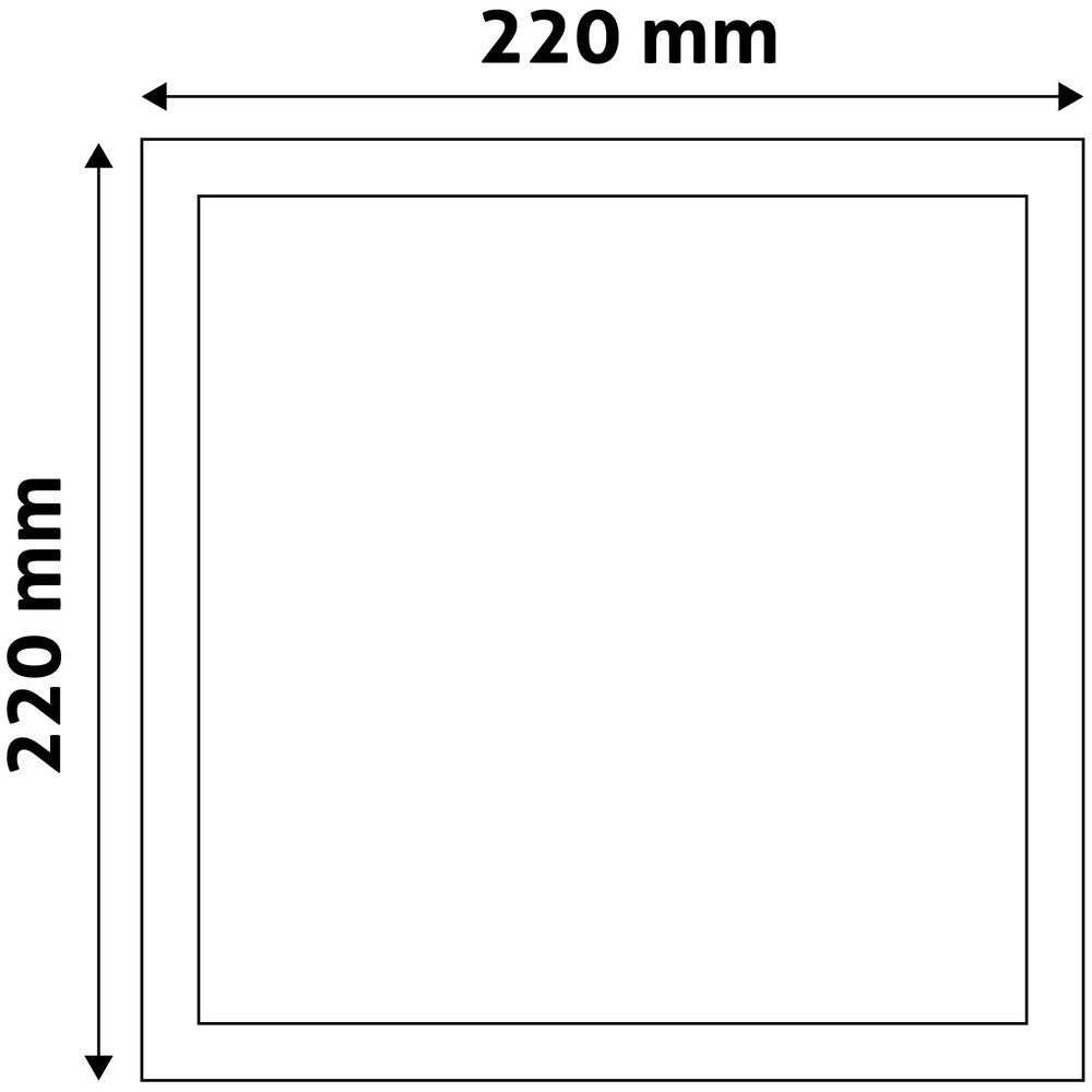 18W LED indbygningspanel - Erstatter 97W - Hul: 20,1 x 20,1 cm - Mål: 22 x 22 cm - 230V - 1490lm - RA80