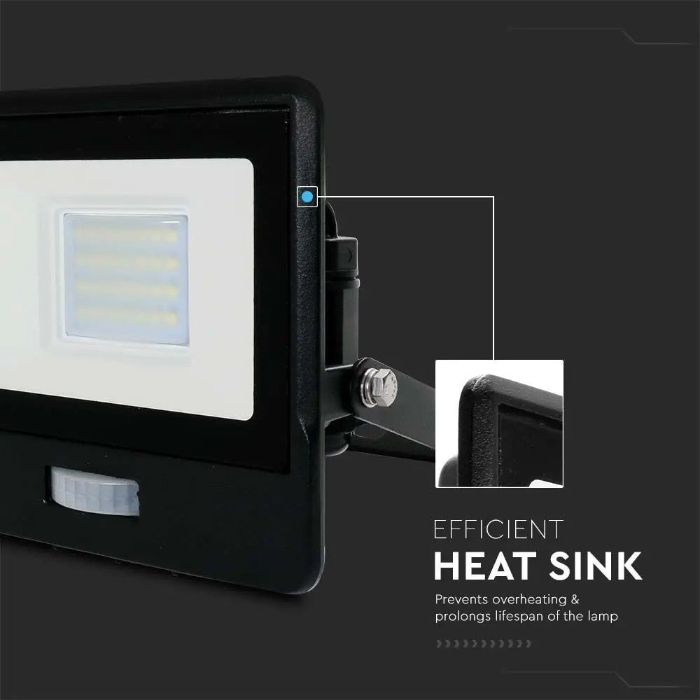 V-Tac 20W LED projektør med sensor - SMD, Samsung LED chip, 5 års producentgaranti