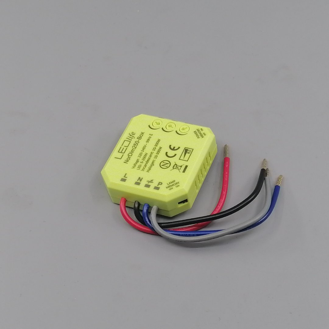 LED-dåse-Lysdæmper 5-250W - Justerbar dæmpning (360° frame 20)