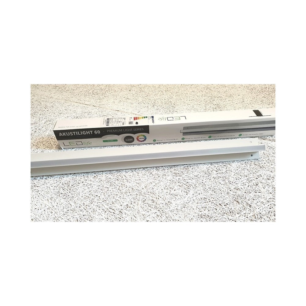Troldtekt LED-skinne 90 cm, CCT - 27W, Akustilight, Planforsænket, 24V, 5 års producentgaranti