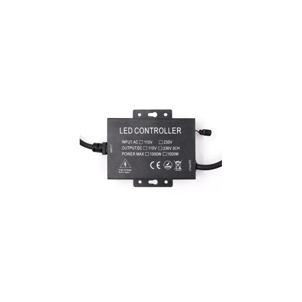 RF trådløs timer+dæmper med fjernbetjening til 230V D16 Neonflex inkl. endeprop, memory funktion (200m)