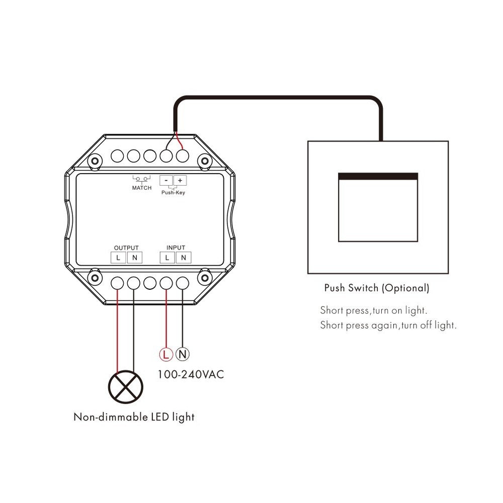 LEDlife rWave indbygningsrelæ - RF, 360W LED, 230V