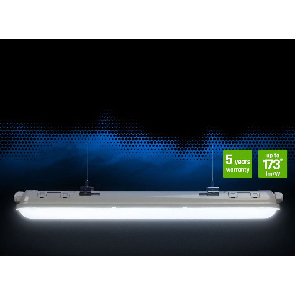 Spektrum Gigant 38W LED armatur - 120cm, 150lm/W, IP65 vandtæt, gennemfortrådet, 230V - 5 års garanti