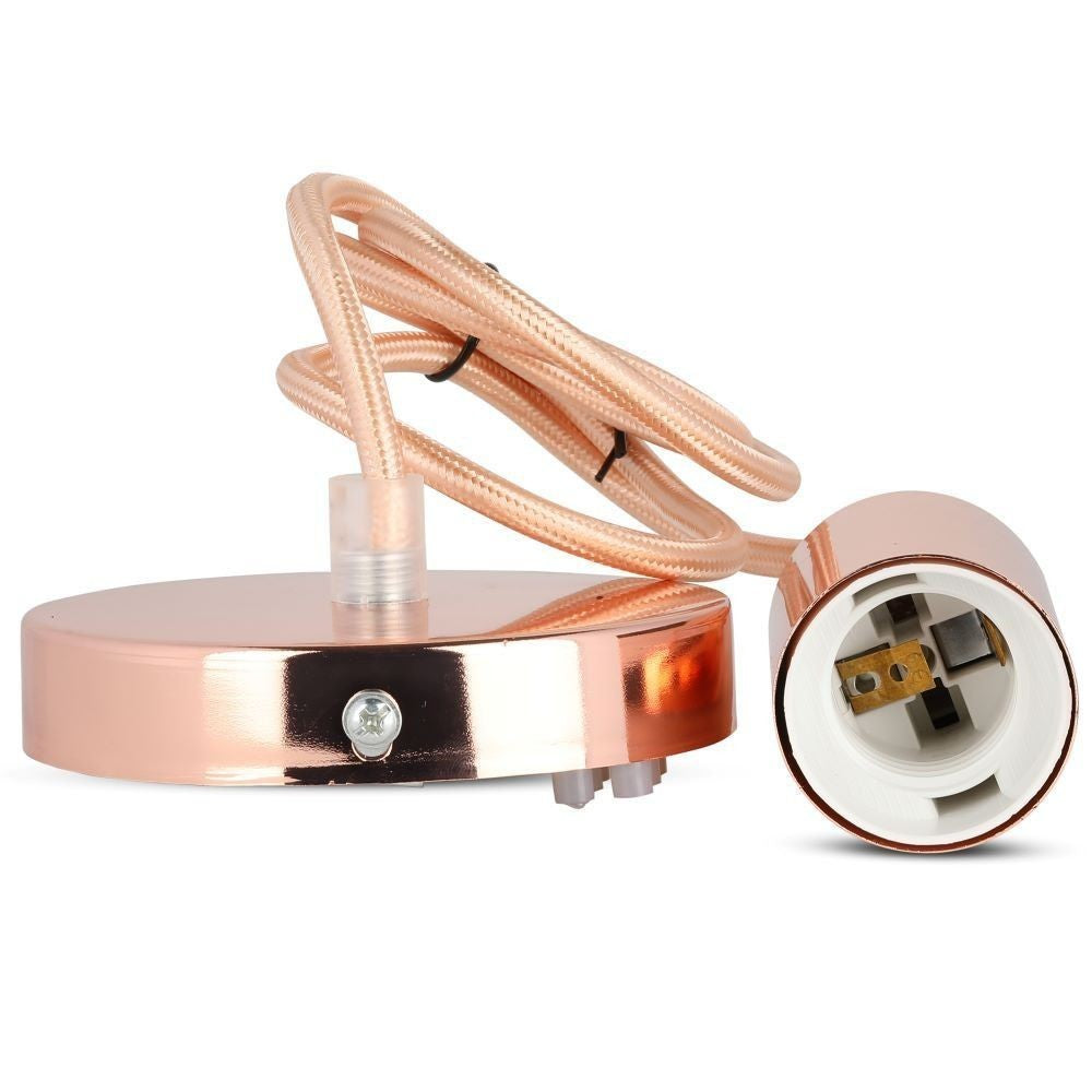 V-Tac lampefatning - Rose guld, E27 (Maks. 60W)