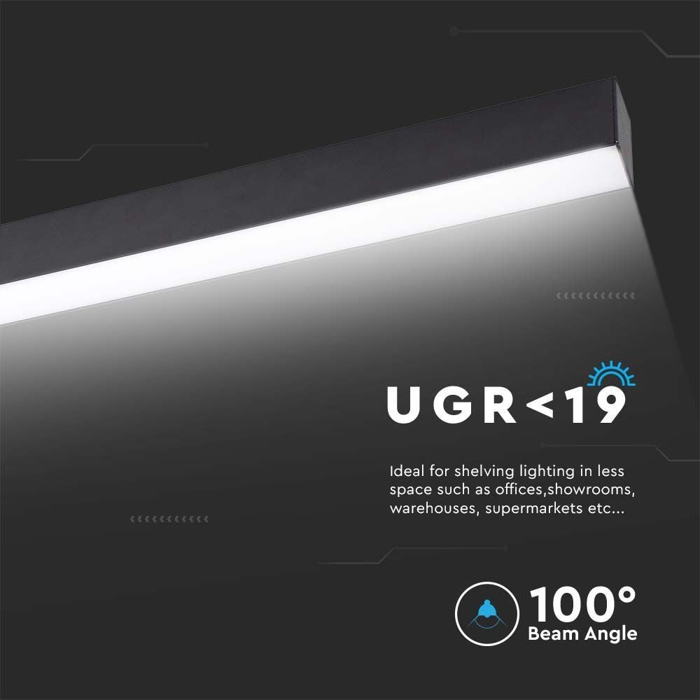 V-Tac 40W LED nedhængt loftarmatur inkl. lyskilde - 120cm, 230V, 1-10V dæmpbar, UGR 19