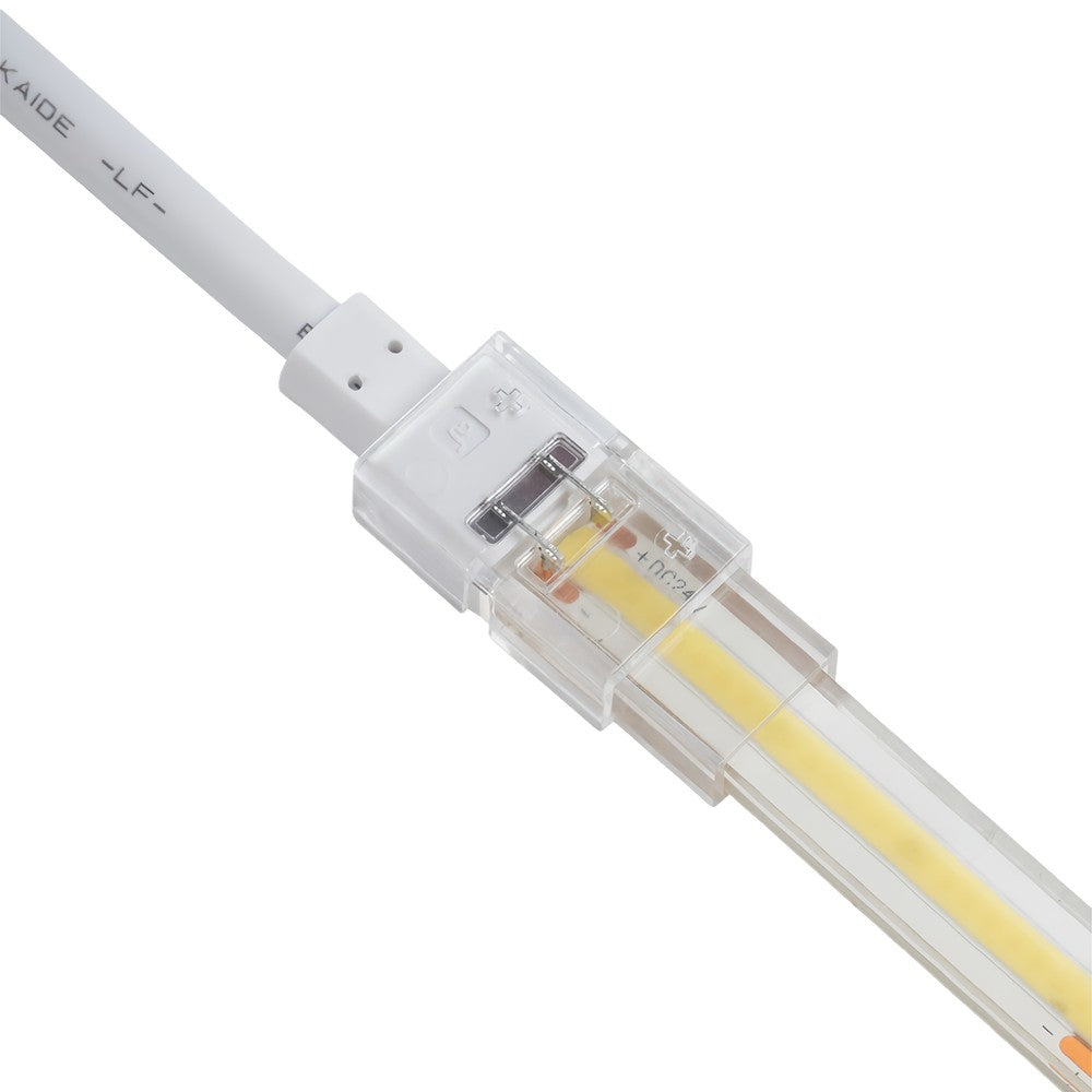Vandtæt startstik til LED strip - 10mm, enkeltfarvet, IP68, 5V-24V