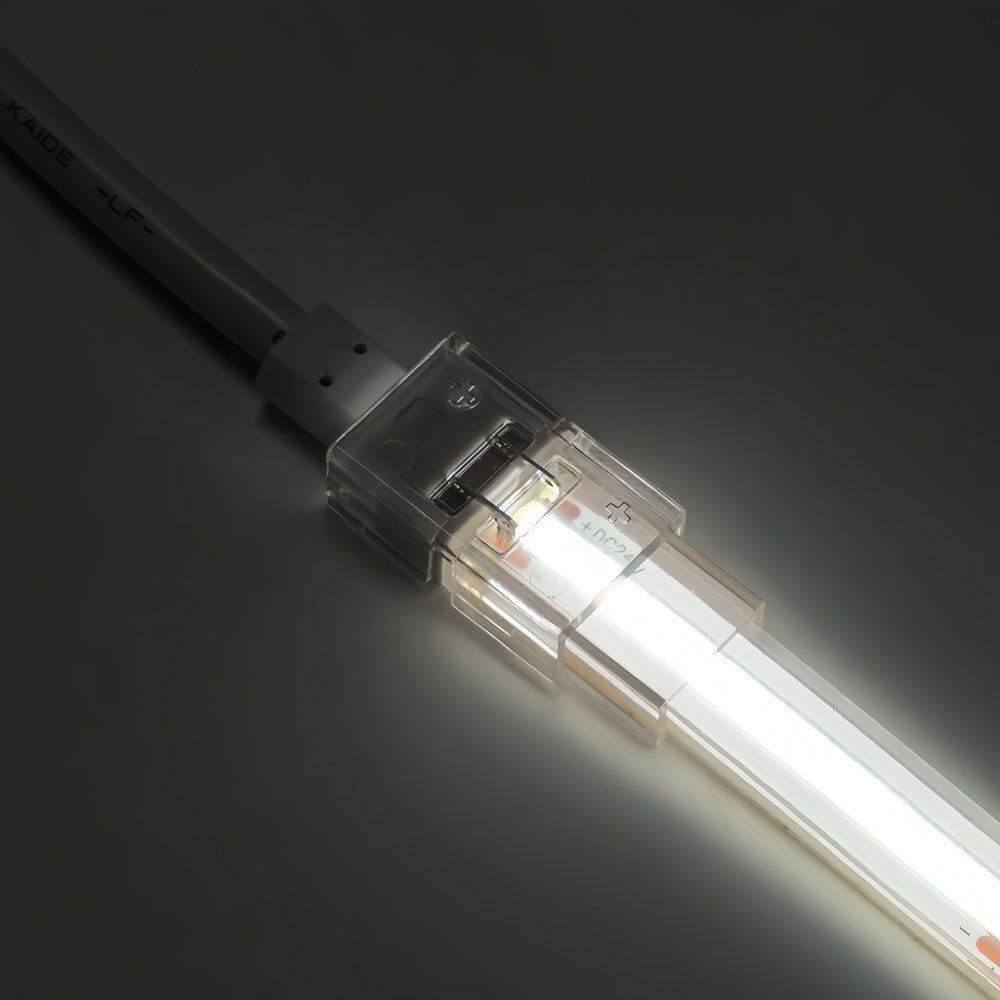 Vandtæt startstik til LED strip - 10mm, enkeltfarvet, IP68, 5V-24V