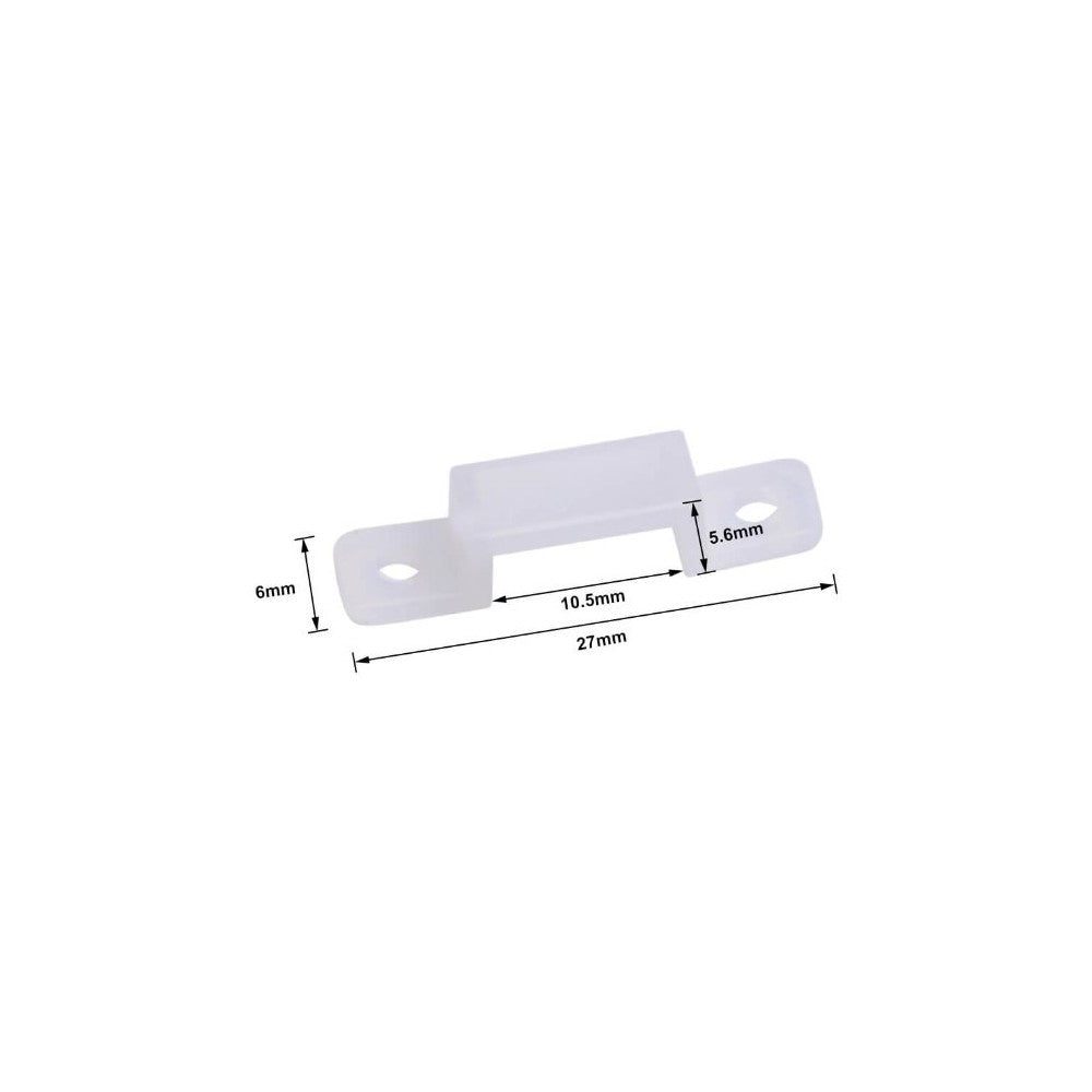 20 stk. Silikone Monteringsklips til LED Strip - 10mm, Passer til IP65 Strips