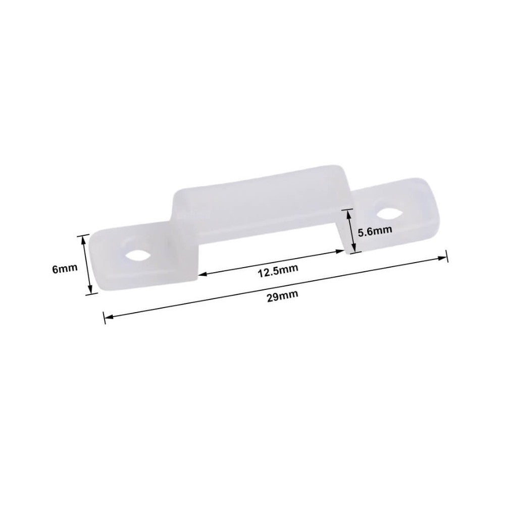 20 stk. Silikone Monteringsklips til LED Strip - 12mm, Passer til IP65 LED Strips