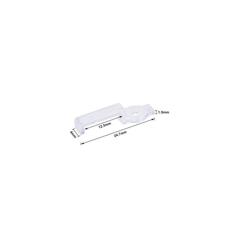 20 stk. klare monteringsklips til LED strip - 10mm, tilpasset til IP65 strips