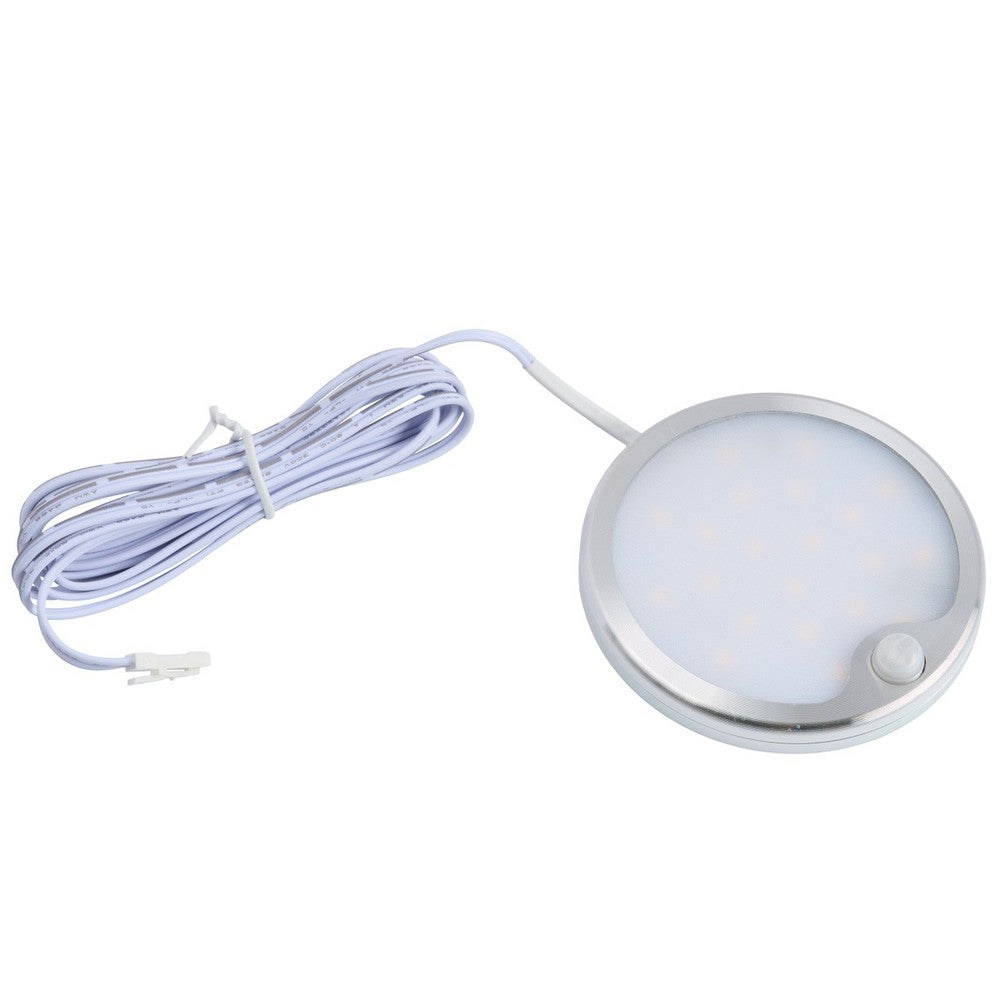 LEDlife Sono60s møbelspot - Påbygning, Sensor, Ø6 cm, børstet stål, 12V