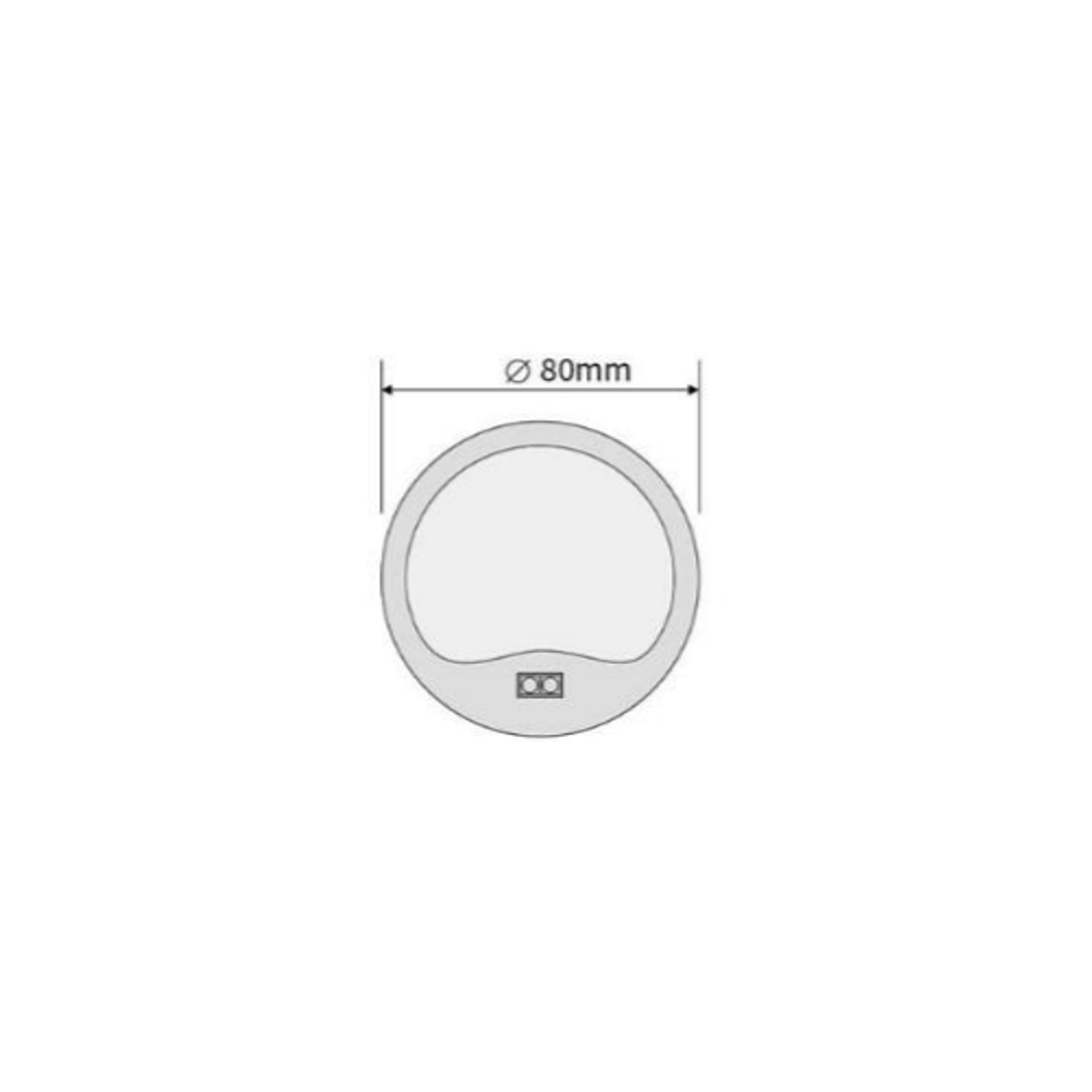 LEDlife Sono60s møbelspot - Påbygning, Sensor, Ø6 cm, børstet stål, 12V