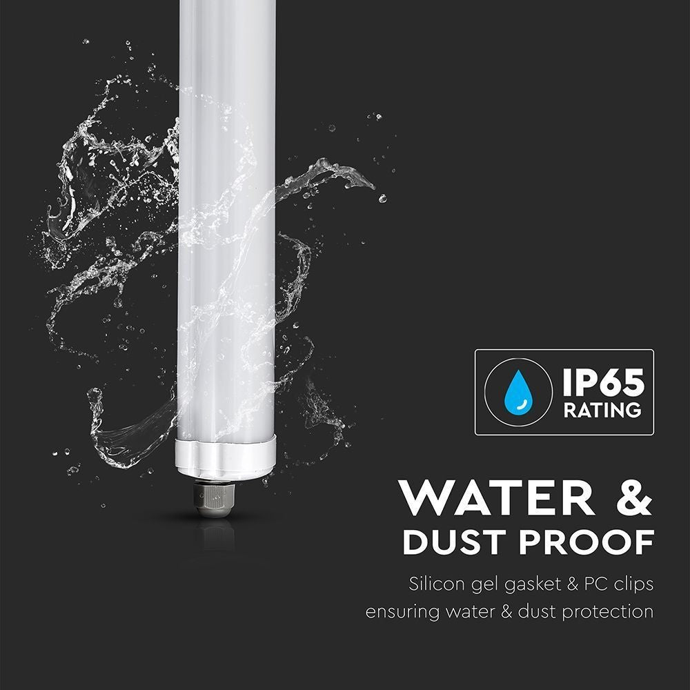 V-Tac vandtæt LED-armatur 120 cm - 36W, 4320lm, RA80, IP65