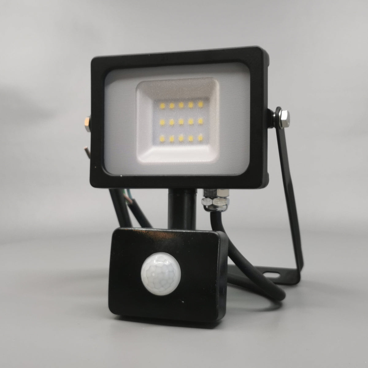 10W LED slim projektør m. sensor 4500K sort (360° frame 2)