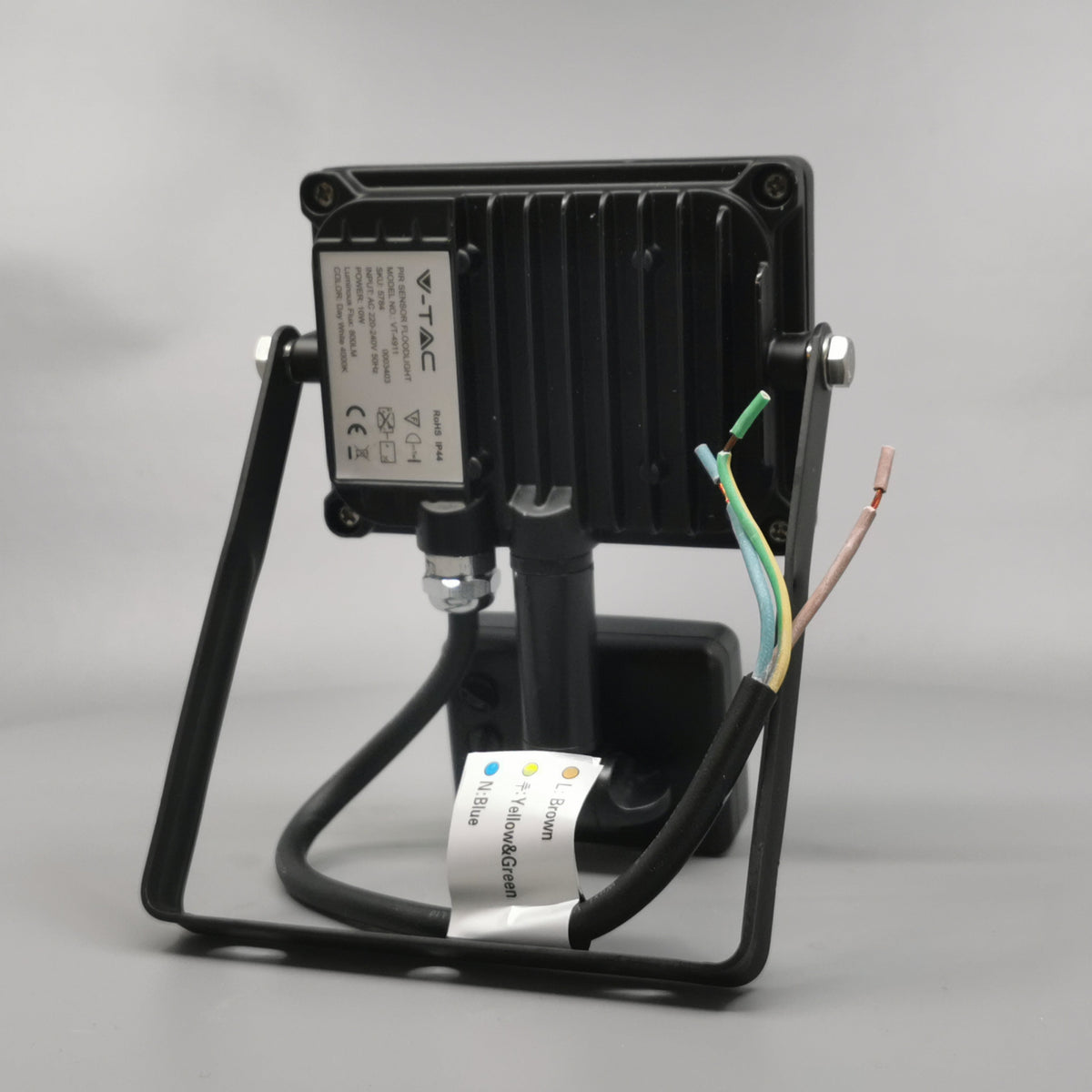10W LED slim projektør m. sensor 4500K sort (360° frame 14)