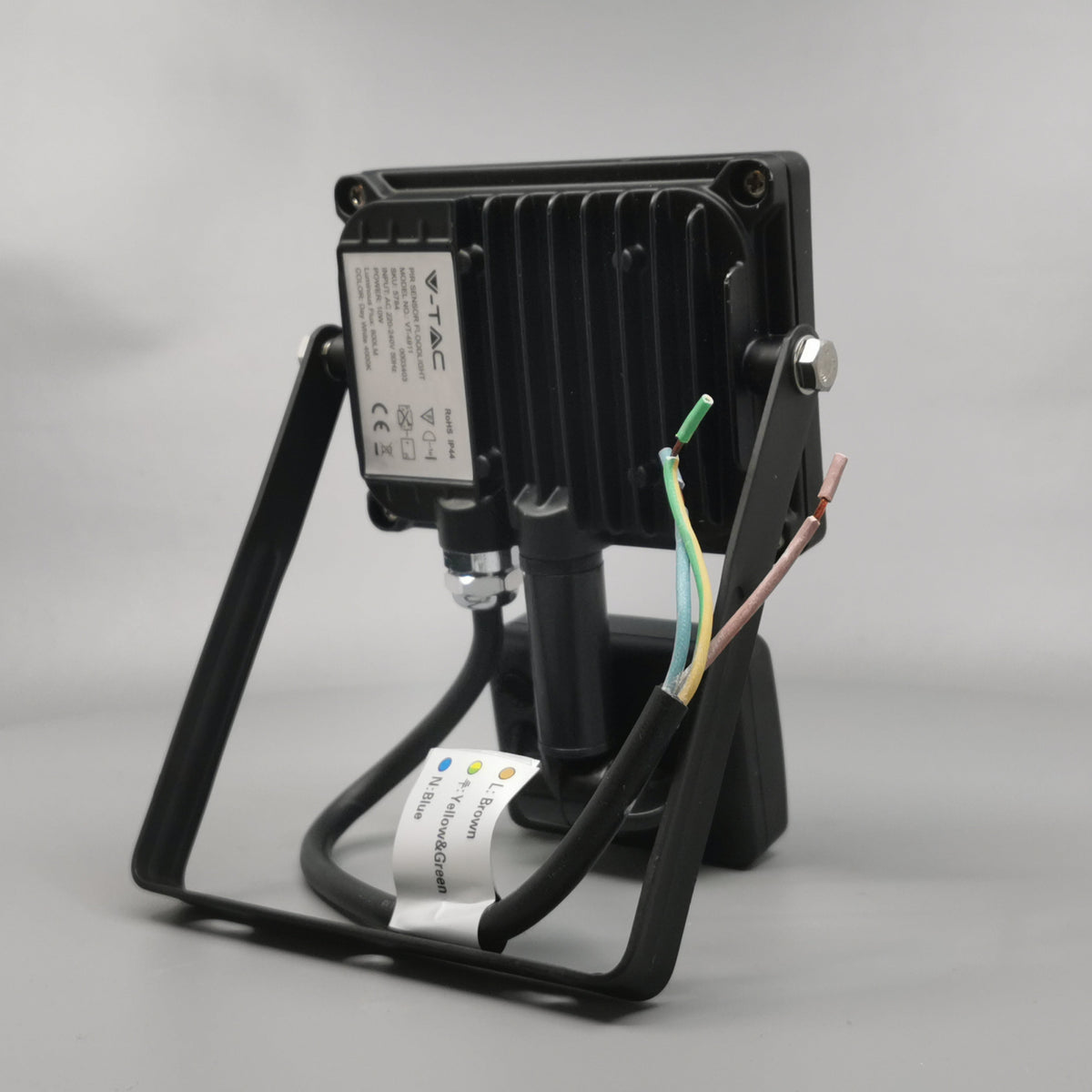 10W LED slim projektør m. sensor 4500K sort (360° frame 15)