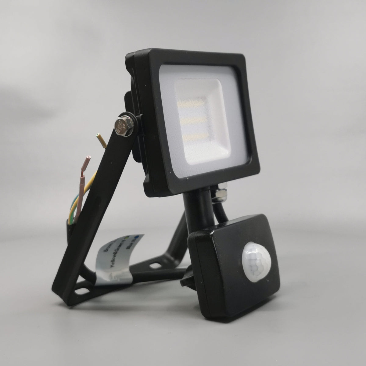 10W LED slim projektør m. sensor 4500K sort (360° frame 21)