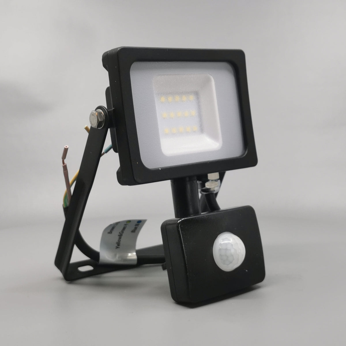10W LED slim projektør m. sensor 4500K sort (360° frame 22)