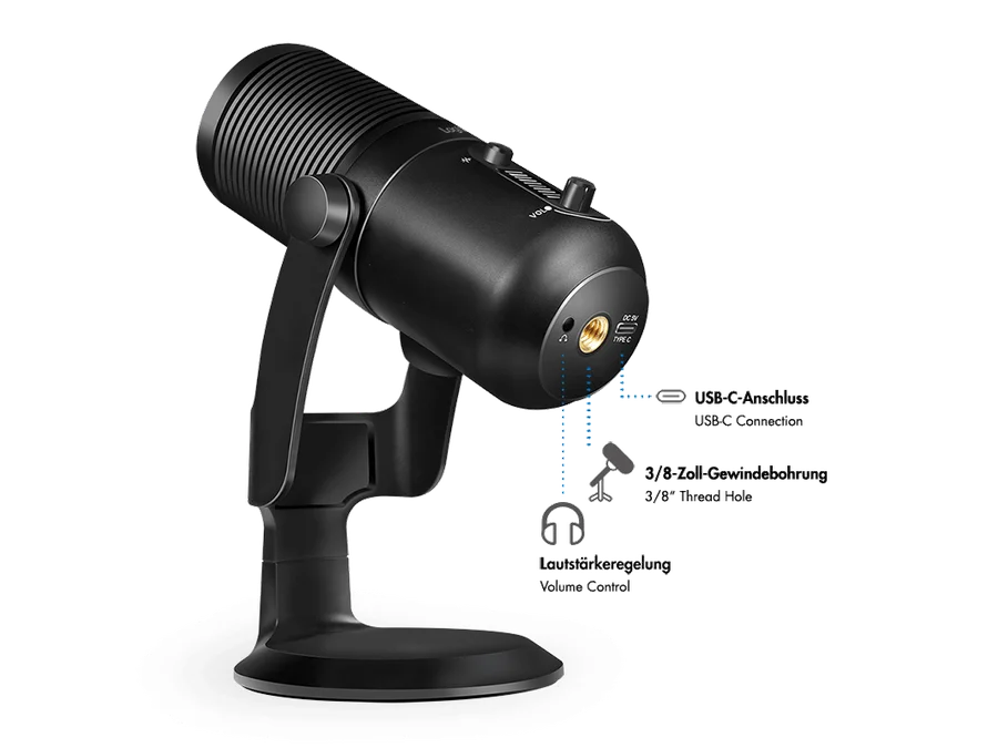 Støjreducerende mikrofon, cardioid/omni. - 192kHz/24bit, RGB